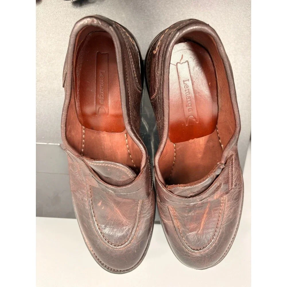 Lemargo Handmade Buffalo Loafer In Brown Cognac Size 40 Made Italy
